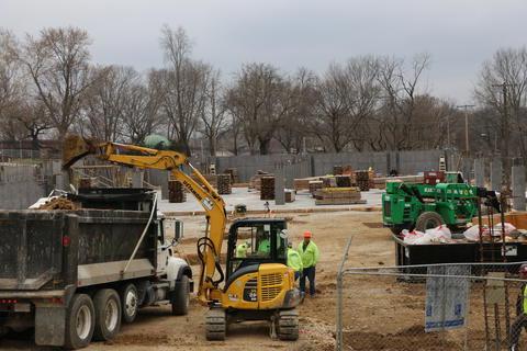 Garage being built